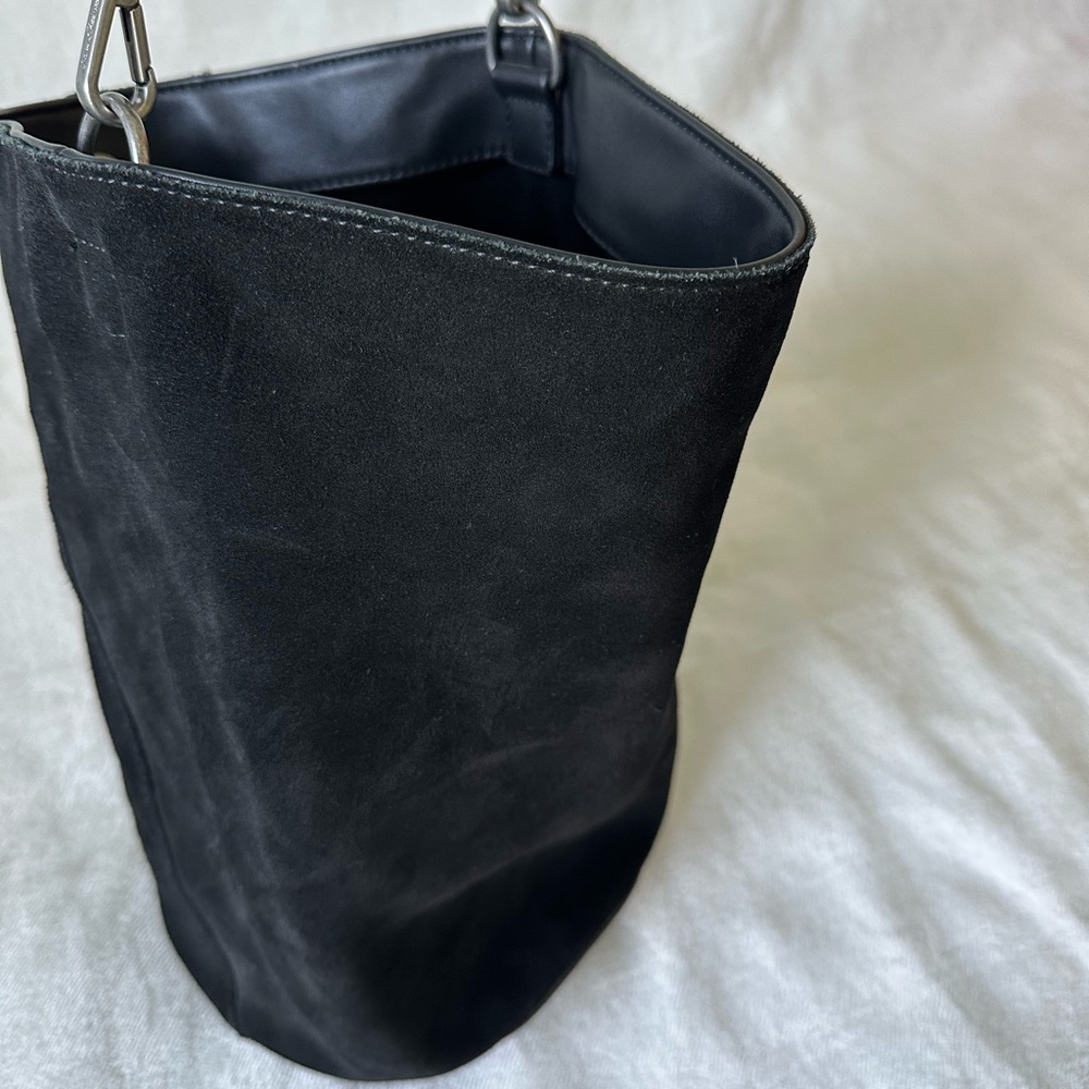 Sam Edelman Black Unlined Suede AUDREY Convertible Bucket Bag
